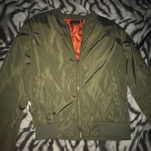 Olive bomber jacket